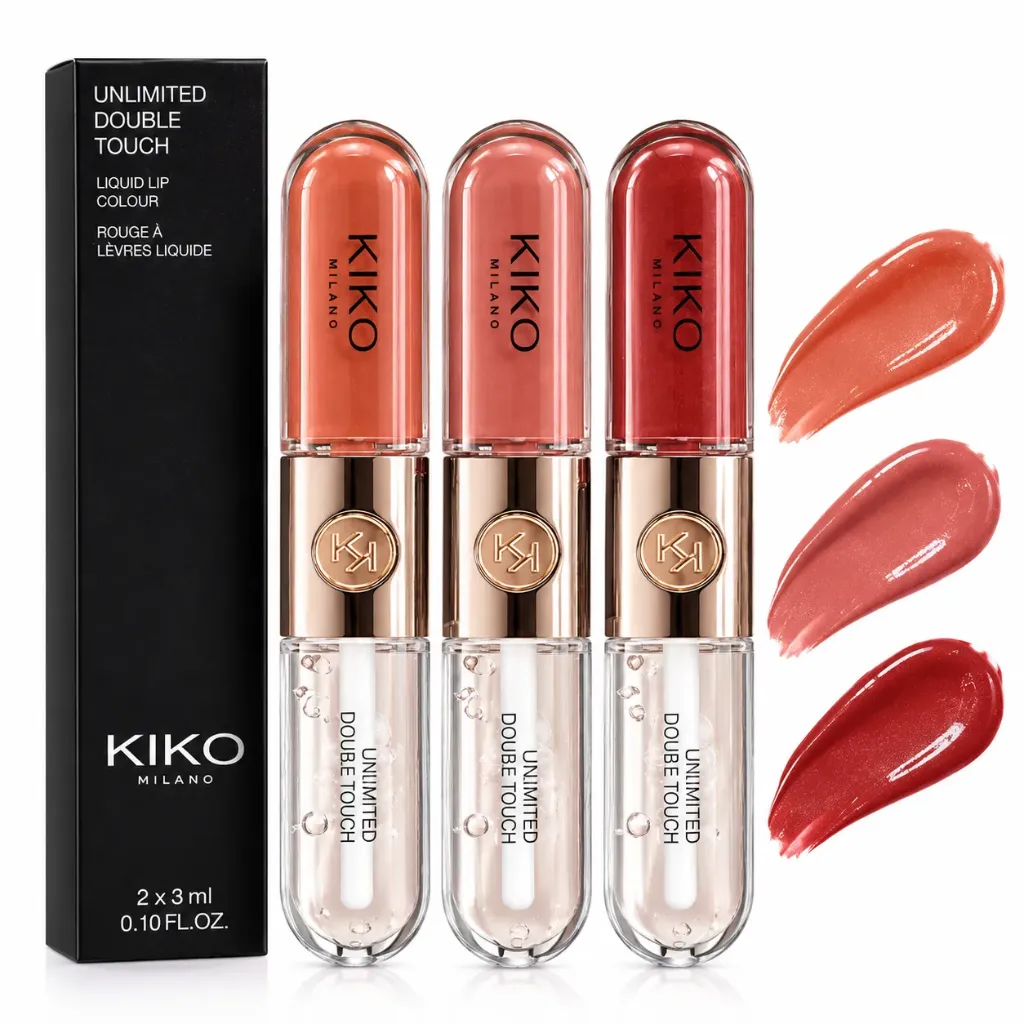 [C3673] LABIAL LIQUIDO DE LARGA DURACION Y BRILLO DOBLE TOUCH KIKO MILANO CAJA NEGRA
