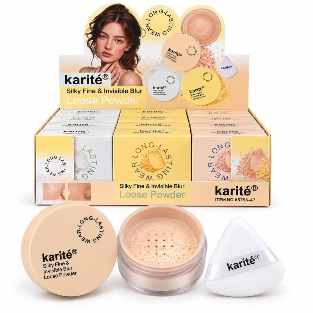 POLVO SUELTO TRASLUCIDO FIJADOR DE MAQUILLAJE Y CONTROL BRILLO KARITE