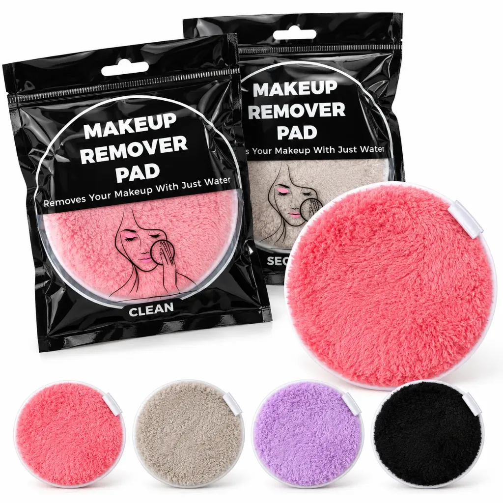 ESPONJA REUTILIZABLE REMOVEDORA DE MAQUILLAJE COLORES SURTIDOS EMPAQUE NEGRO