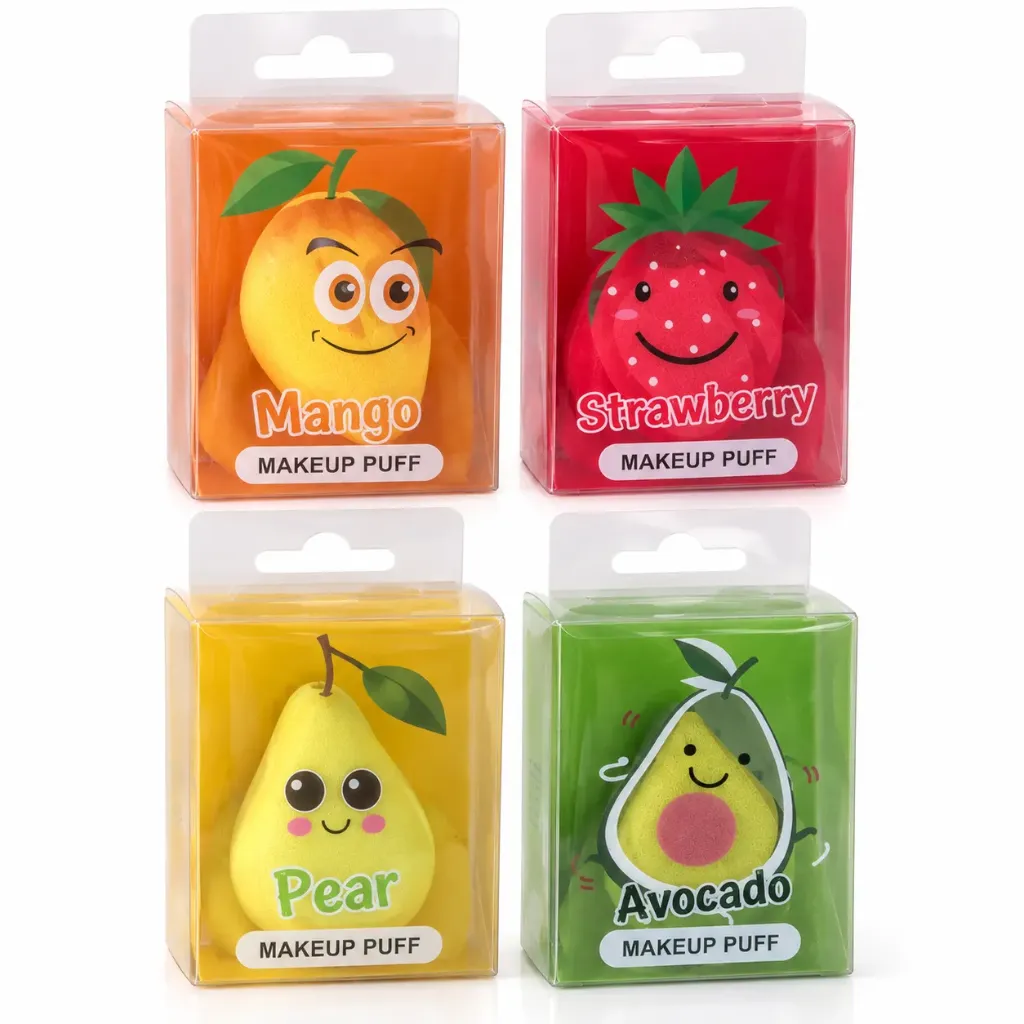 UNIDAD DE ESPONJA DE MAQUILLAJE CON DISEÑOS DIVERTIDOS DE FRUTAS SURTIDAS