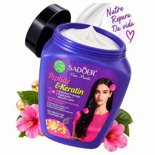 MASCARILLA CAPILAR REPARADORA 2 EN 1 CON PEPTIDOS Y QUERATINA SADOER 1KG