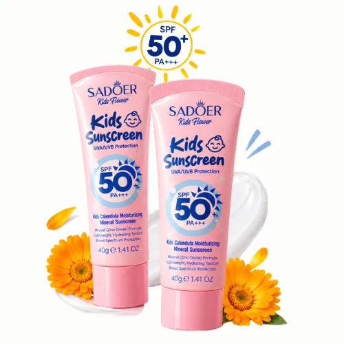 PROTECTOR SOLAR MINERAL HIDRATANTE 50SPF PARA NIÑOS SADOER TUBO ROSA 40G
