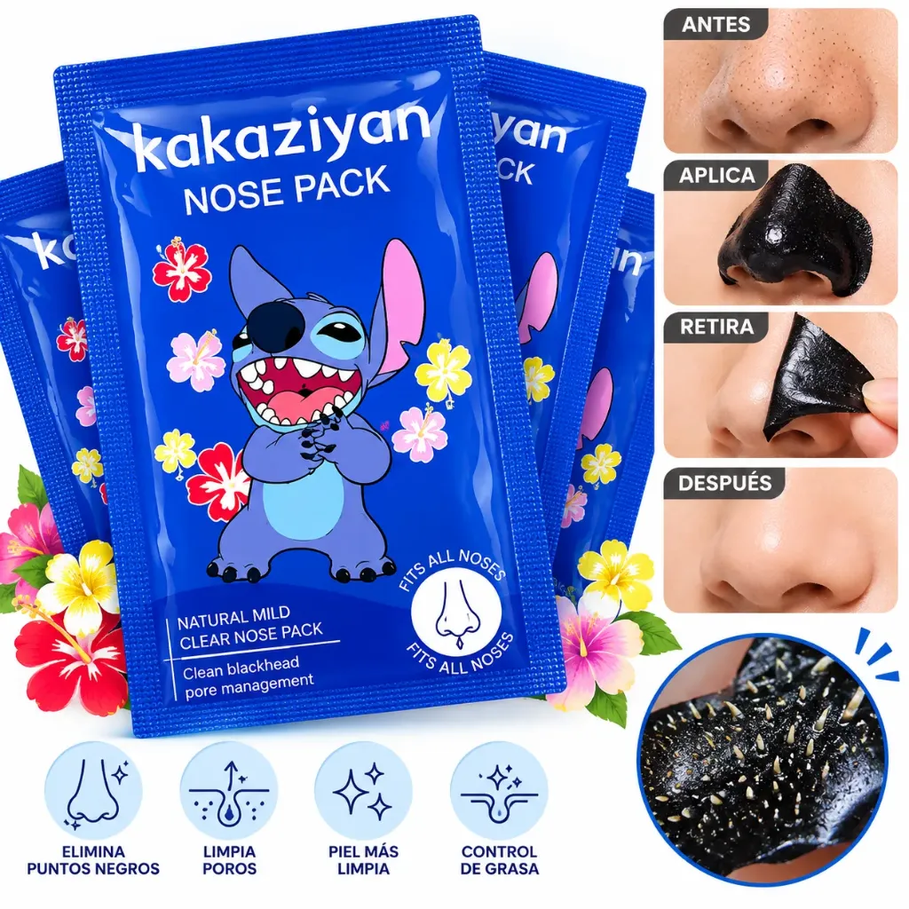 MASCARILLA PEEL OFF PARA PUNTOS NEGROS DE NARIZ DE STICH SOBRE AZUL
