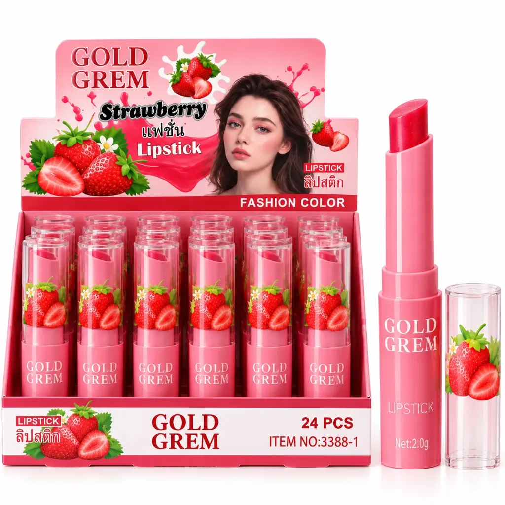 LABIAL HIDRATANTE DE FRESA EN BARRA RETRACTIL GOLD GREM