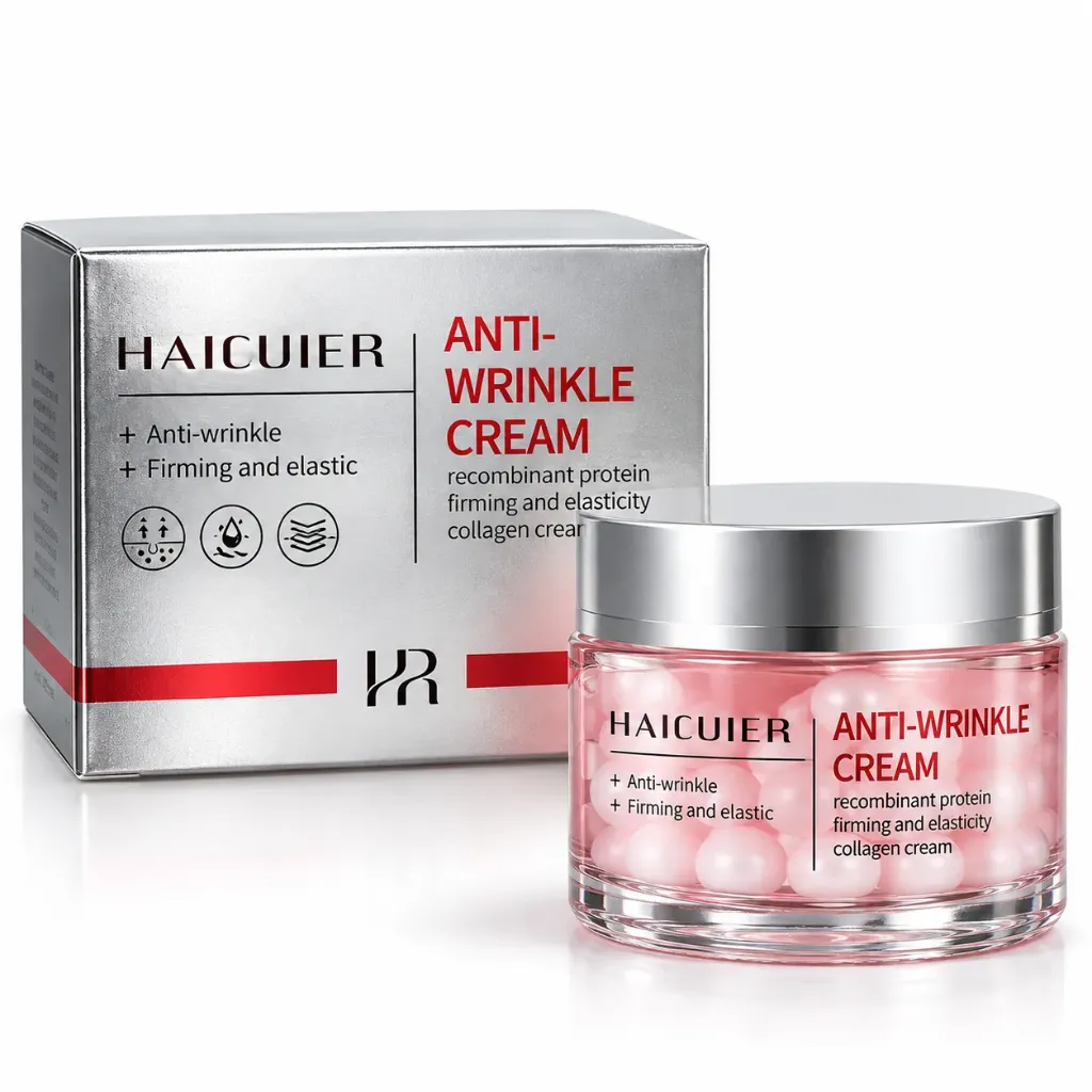 CREMA FACIAL HIDRATANTE Y ANTI ARRUGAS DE COLAGENO Y PROTEINAS HAICUIER CAJA PLATEADA
