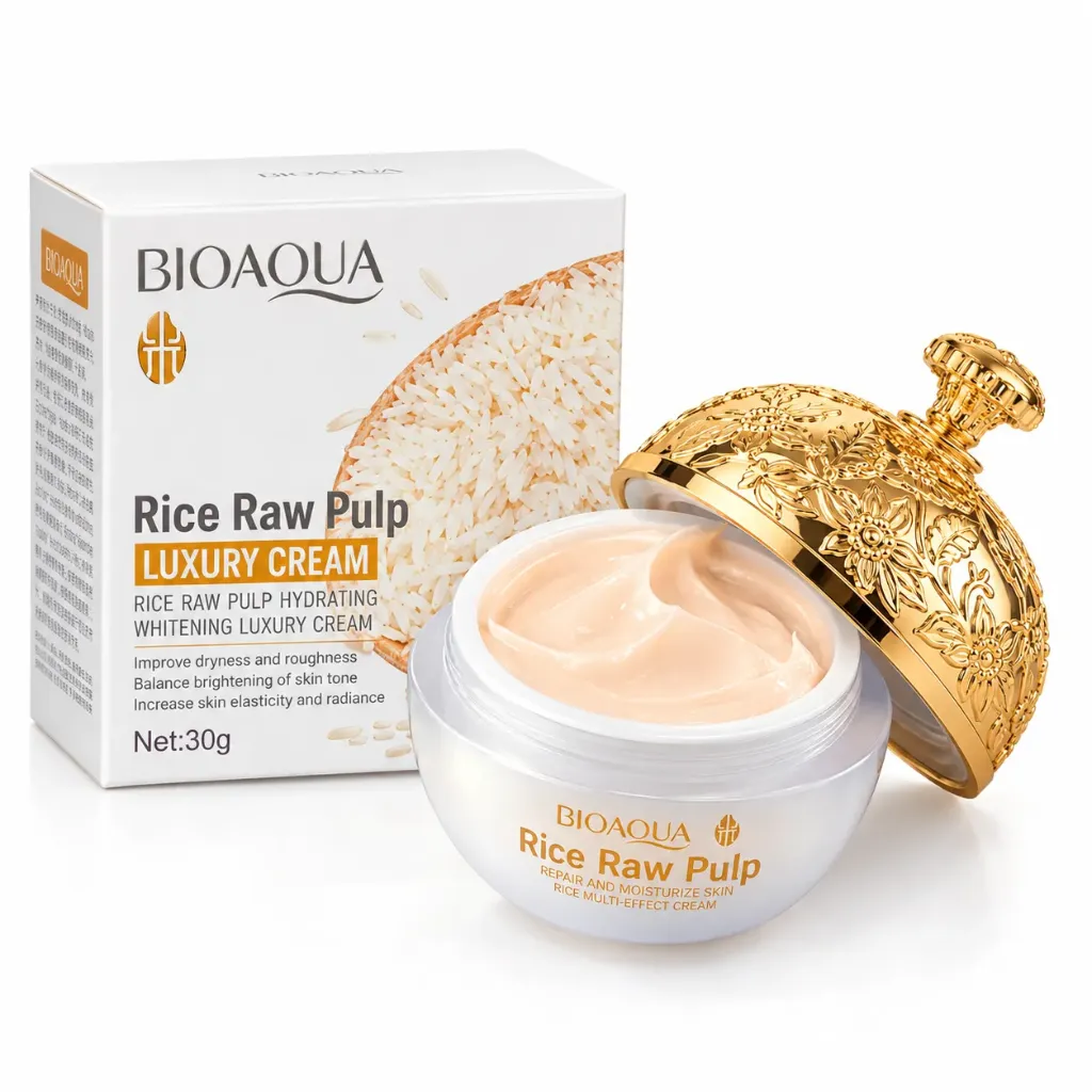 CREMA FACIAL HIDRATANTE DE ARROZ CON COLOR BIOAQUA LUXURY CREAM 30G
