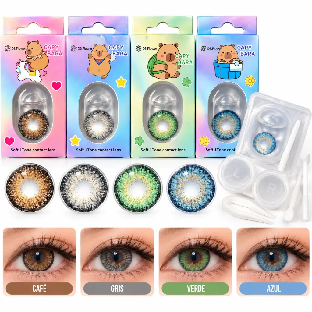 PAR DE LENTES DE CONTACTO DS FLOWER COLORES SURTIDOS