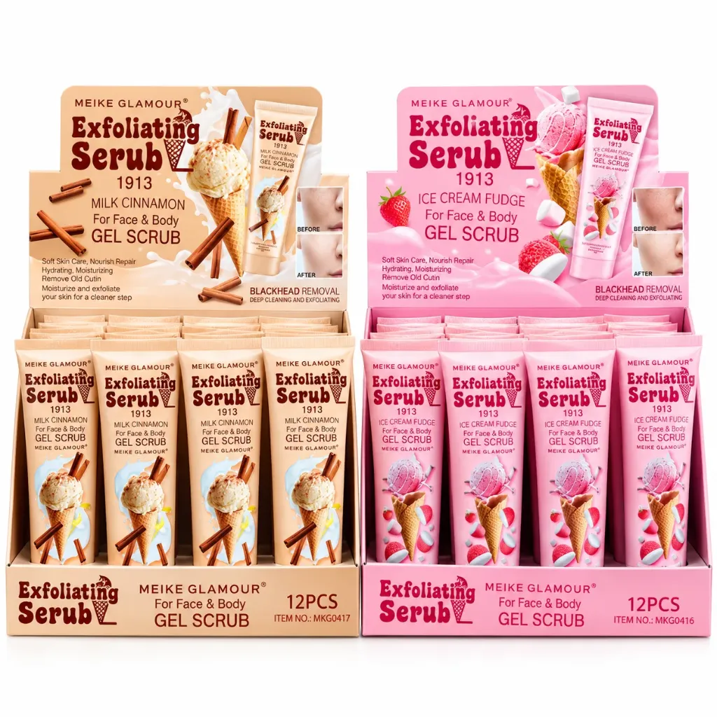 EXFOLIANTE FACIAL Y CORPORAL MEIKE GLAMOUR DE HELADO SURTIDOS