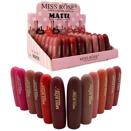 LABIAL EN BARRA MISS ROSE MATTE TAPA OVALADA