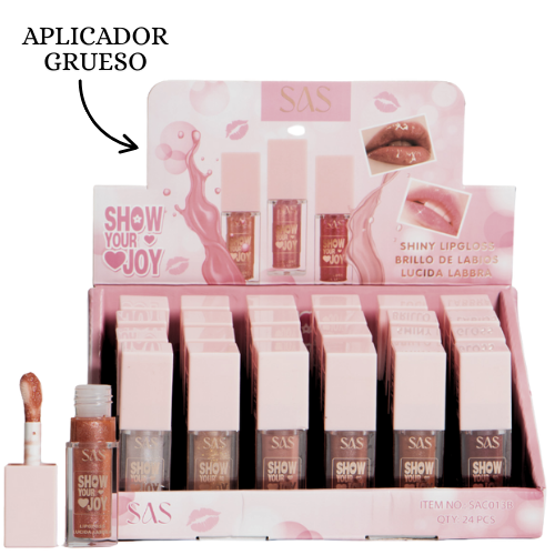 BRILLO CON COLOR SAS TAPA ROSA CUADRADA