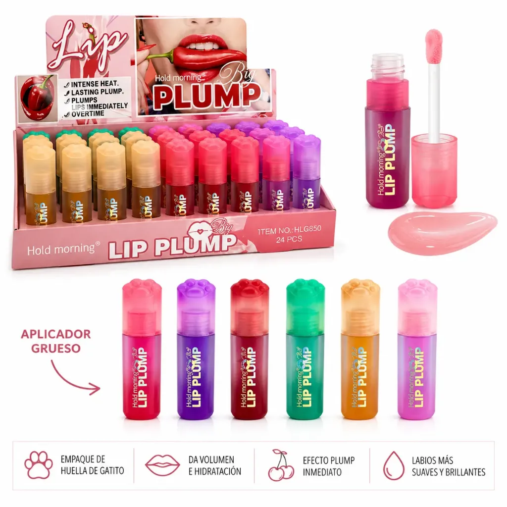 [LAB029] BRILLO MAXIMIZADOR DE LABIOS DISEÑO HUELLA DE GATITO