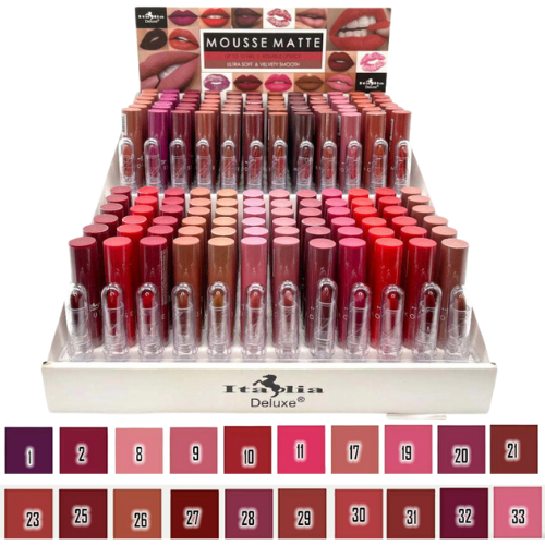 [LAB046] LABIAL MATTE MOUSSE CREMOSO EN BARRA A PRUEBA DE AGUA ITALIA DELUXE