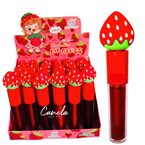 TINTA DE LABIOS CON TAPA DE FRESA MEIKE GLAMOUR