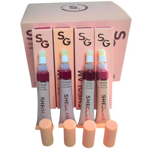 BRILLO LABIAL CON EFECTO GLITTER SHEGLAM CAJA AMARILLA