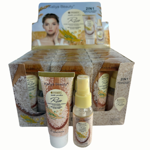 DUO DE PRIMER Y SPRAY FIJADOR DE ARROZ KALIYA BEAUTY