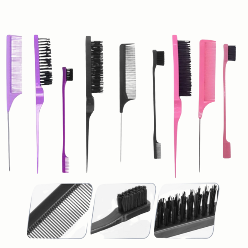 JUEGO DE 3 PEINES DUPE SHEIN ROSADO, MORADO Y NEGRO