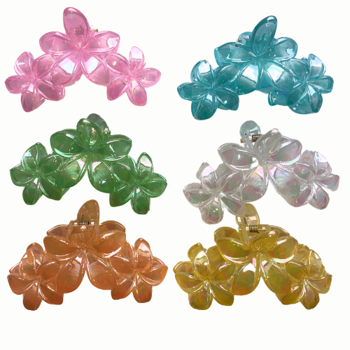 TRIO DE GANCHOS HAWAIANOS TRASLUCIDOS