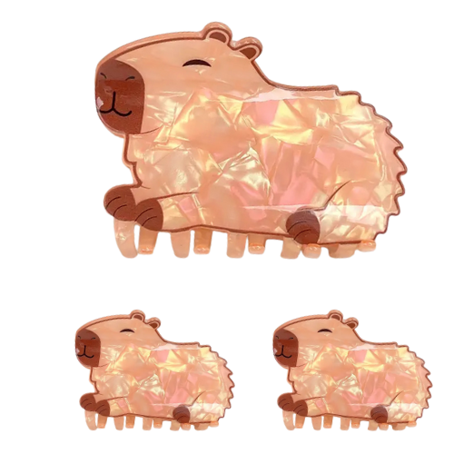 [20398M] GANCHO PARA CABELLO CON DISEÑO DE CAPIBARA SURTIDO