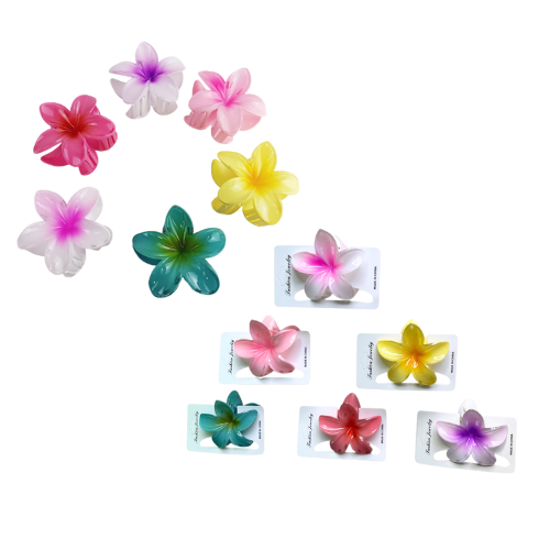 [HAWAIANO] DOCENA DE GANCHOS SURTIDOS DE FLORES HAWAIANAS 