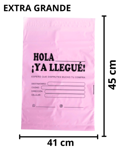 [91274] BOLSAS DE EMPAQUE CON ADHESIVO YA LLEGUÉ EXTRA GRANDE