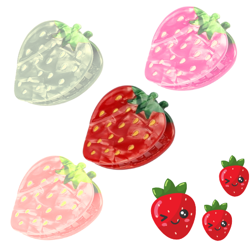 [20384M] GANCHO PARA CABELLO DE ACRÍLICO EN FORMA DE FRESA 