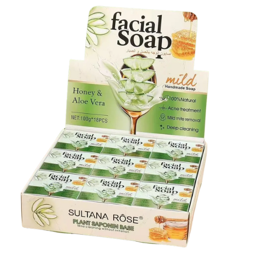 [SA241] JABON FACIAL ANTI ACNÉ DE ALOE VERA Y MIEL 