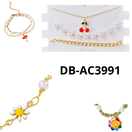 [DBAC3991] TRIO DE PULSERAS DORADAS CON DISEÑOS SURTIDOS FASHION JEWELRY DB-AC3991