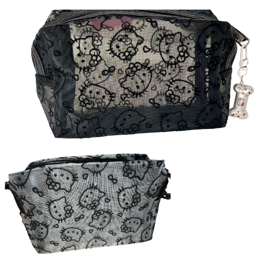 [ZDBB3617] COSMETIQUERAS DE HELLO KITTY COLOR NEGRO Y BLANCO SURTIDO