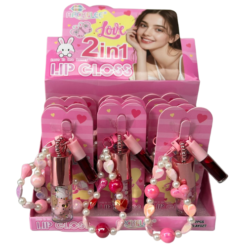 [AY027] DUO DE GLOSS Y TINTA DE LABIOS APCKFLEE CON LLAVERO