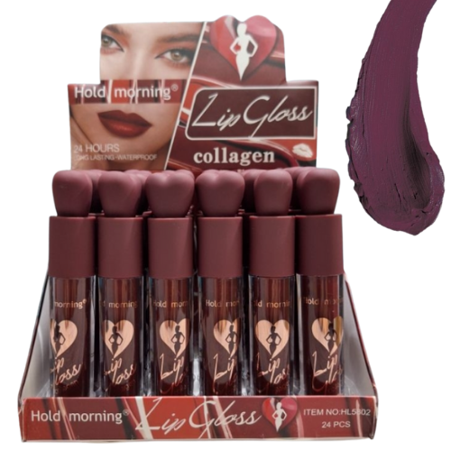[LAB010] LABIAL MATTE COLOR VINO TAPA CORAZON BEAUTY