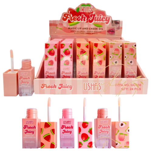 [LAB077] ACEITE DE LABIOS Y RUBOR MAGICOS FRESH JUICY USHAS