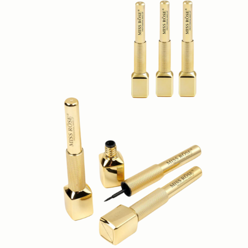 [OJMSED] DELINEADOR DE OJOS NEGRO PUNTA FINA MISS ROSE ENVASE DORADO