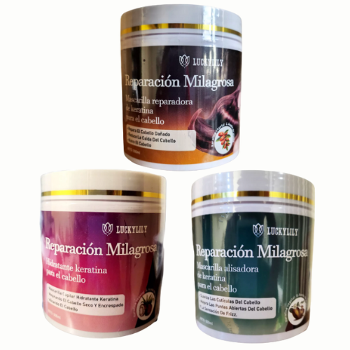 [CA1377] TRATAMIENTO REPARACION MILAGROSA CON KERATINA LUCY LILY EN TARRO SURTIDOS 500ML