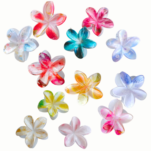 [G01431] GANCHOS HAWAIANOS CON DISEÑOS FRUTALES Y FLORALES